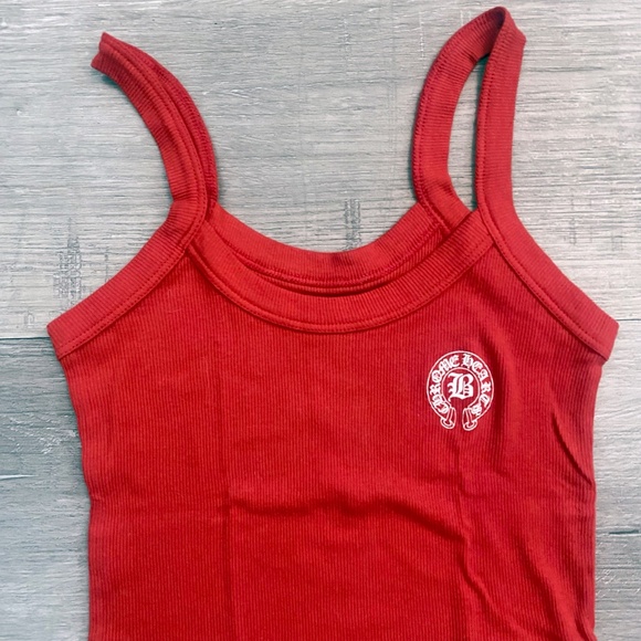 Red Chrome Hearts Bella Hadid Cropped Tank Crop Top - Picture 4 of 7